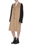 Detail View - Click To Enlarge - MAISON MARGIELA - Contrast sleeve single-breasted trench coat