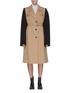 Main View - Click To Enlarge - MAISON MARGIELA - Contrast sleeve single-breasted trench coat