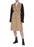Figure View - Click To Enlarge - MAISON MARGIELA - Contrast sleeve single-breasted trench coat