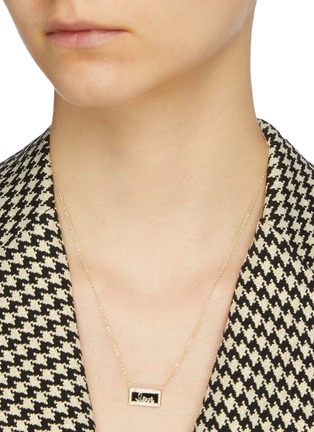 Figure View - Click To Enlarge - SYDNEY EVAN - 'Love' diamond 14k yellow gold enamel pendant necklace