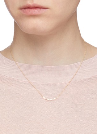 Figure View - Click To Enlarge - SYDNEY EVAN - Bezel set diamond bar pendant necklace