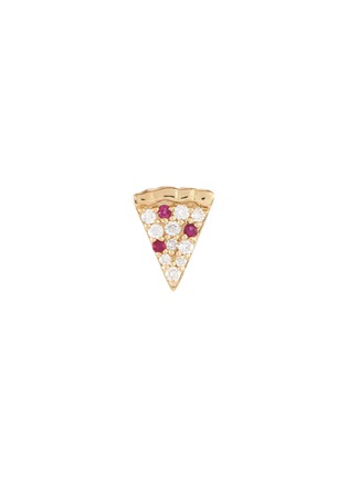 Main View - Click To Enlarge - SYDNEY EVAN - 'Pizza Slice' diamond ruby 14k yellow gold single stud earring