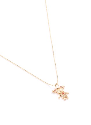 Detail View - Click To Enlarge - SYDNEY EVAN - 'Girl Robot' diamond 14k yellow gold pendant necklace