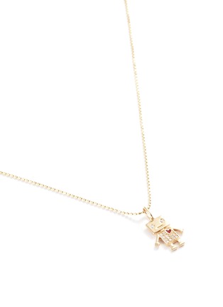 Detail View - Click To Enlarge - SYDNEY EVAN - 'Robot' diamond 14k yellow gold pendant necklace