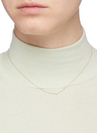 Figure View - Click To Enlarge - SYDNEY EVAN - Diamond pearl 14k yellow gold necklace