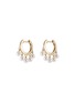 Main View - Click To Enlarge - SYDNEY EVAN - Pearl fringe drop 14k yellow gold hoop earrings