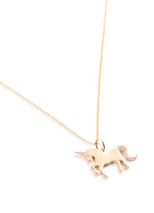 Detail View - Click To Enlarge - SYDNEY EVAN - Unicorn 14k gold pendant necklace