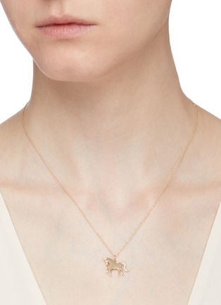 Figure View - Click To Enlarge - SYDNEY EVAN - Unicorn 14k gold pendant necklace
