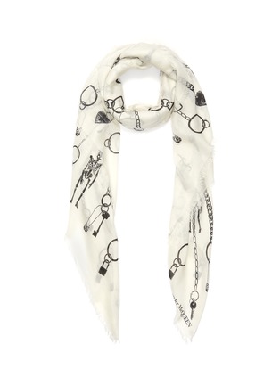 Main View - Click To Enlarge - ALEXANDER MCQUEEN - Chain Burnst modal-wool scarf