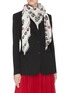Figure View - Click To Enlarge - ALEXANDER MCQUEEN - Pinned Multiskull modal-wool scarf