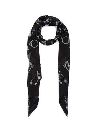 Main View - Click To Enlarge - ALEXANDER MCQUEEN - Chain Burst silk-wool scarf