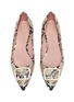 Detail View - Click To Enlarge - PEDDER RED - 'Janice' strass buckle snake embossed skimmer flats