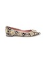 Main View - Click To Enlarge - PEDDER RED - 'Janice' strass buckle snake embossed skimmer flats