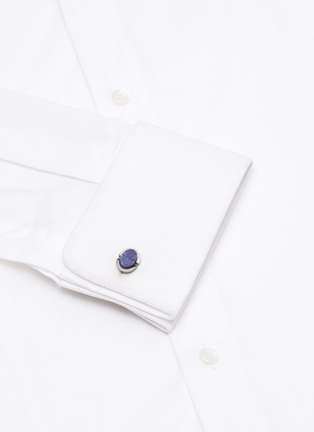 Figure View - Click To Enlarge - LANVIN - Sodalite cutout cufflinks