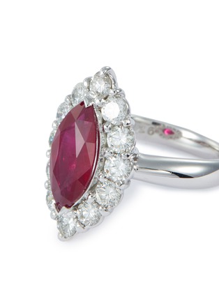 Detail View - Click To Enlarge - LC COLLECTION JEWELLERY - Diamond ruby platinum ring