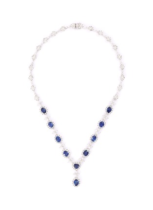 Main View - Click To Enlarge - LC COLLECTION JEWELLERY - Diamond sapphire 18k white gold pendant necklace
