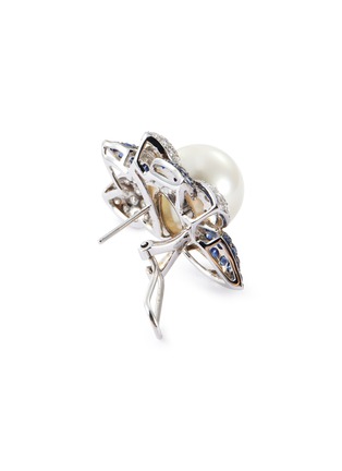 Detail View - Click To Enlarge - LC COLLECTION JEWELLERY - Diamond sapphire South Sea pearl 18k white gold earrings
