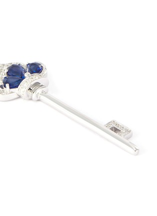Detail View - Click To Enlarge - LC COLLECTION JEWELLERY - Diamond sapphire 18k white gold key pendant