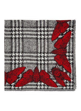Detail View - Click To Enlarge - ALEXANDER MCQUEEN - Skull Moth Check scarf