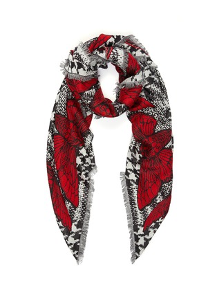 Main View - Click To Enlarge - ALEXANDER MCQUEEN - Skull Moth Check scarf