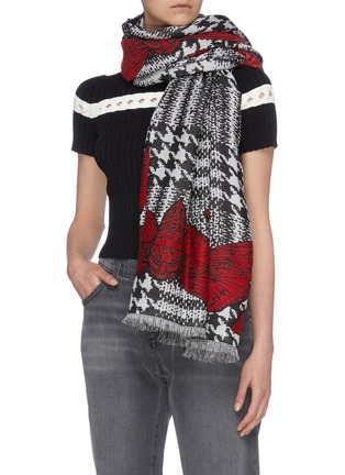 Figure View - Click To Enlarge - ALEXANDER MCQUEEN - Skull Moth Check scarf