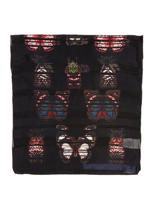 Detail View - Click To Enlarge - ALEXANDER MCQUEEN - Glitched Butterfly silk blend scarf