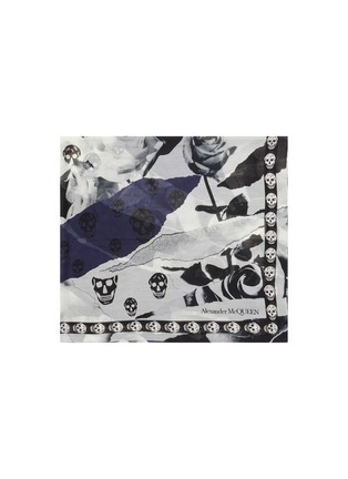 Detail View - Click To Enlarge - ALEXANDER MCQUEEN - Torn Rose silk-wool scarf