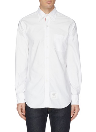 Main View - Click To Enlarge - THOM BROWNE  - Stripe placket Oxford shirt