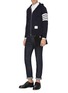Figure View - Click To Enlarge - THOM BROWNE  - Stripe placket Oxford shirt