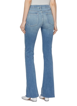 Back View - Click To Enlarge - FRAME - 'Le High Flare' raw cuff jeans