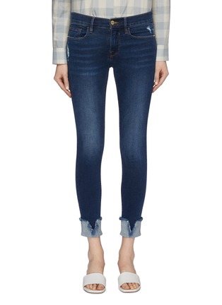 Main View - Click To Enlarge - FRAME - 'Le Skinny de Jeanne' frayed roll cuff jeans