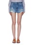 Main View - Click To Enlarge - FRAME - 'Le Stevie' fringe cuff denim shorts