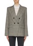 Main View - Click To Enlarge - FRAME - Double breasted check plaid tweed oversized boyfriend blazer