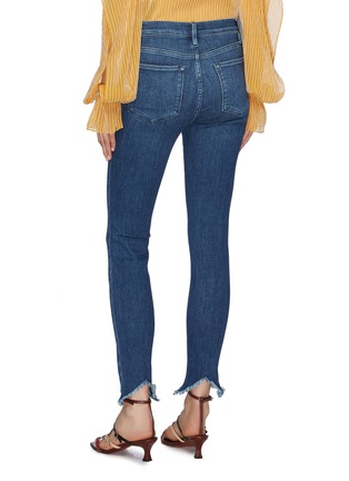 Back View - Click To Enlarge - FRAME - 'Le High Skinny' frayed staggered cuff jeans