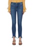 Main View - Click To Enlarge - FRAME - 'Le High Skinny' frayed staggered cuff jeans