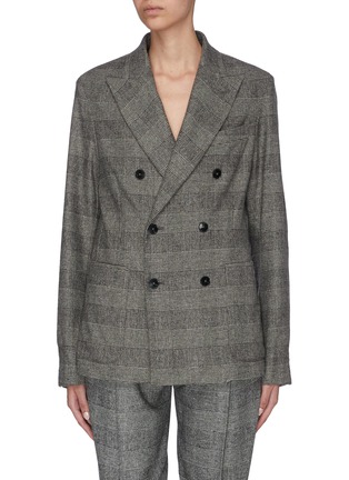 Main View - Click To Enlarge - BARENA - 'Giosefina' houndstooth check plaid double breasted blazer