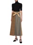 Figure View - Click To Enlarge - BARENA - 'Assolo' belted patchwork skirt