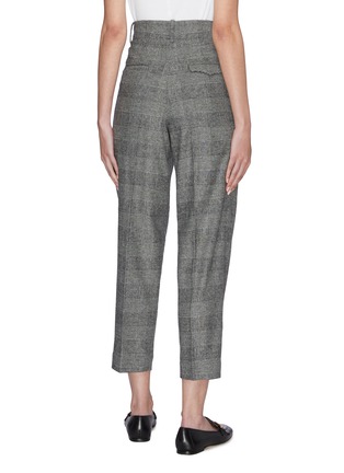 Back View - Click To Enlarge - BARENA - 'Vittoria' pleated waistband check plaid cropped suiting pants