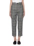 Main View - Click To Enlarge - BARENA - 'Vittoria' pleated waistband check plaid cropped suiting pants