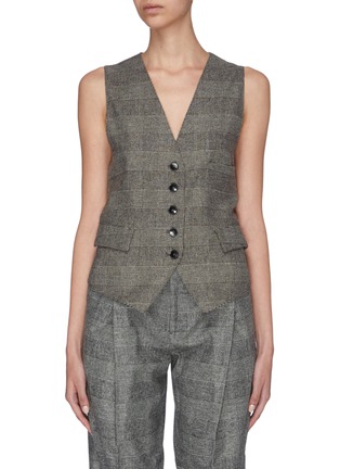 Main View - Click To Enlarge - BARENA - 'Romeo' tie waist back check plaid suiting vest