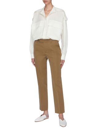 Figure View - Click To Enlarge - BARENA - 'Simona' flap pocket oversized shirt