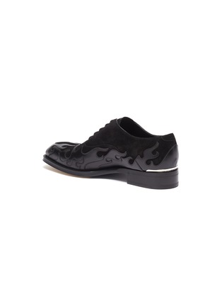  - ALEXANDER MCQUEEN - Flame patchwork leather and suede oxfords