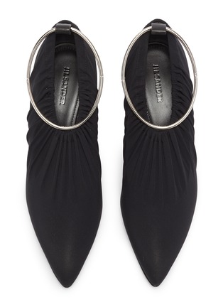 Detail View - Click To Enlarge - JIL SANDER - Detachable anklet ruched choked-up pumps