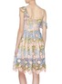 Back View - Click To Enlarge - JONATHAN LIANG - Asymmetric cold shoulder floral embroidered dress
