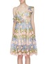 Main View - Click To Enlarge - JONATHAN LIANG - Asymmetric cold shoulder floral embroidered dress