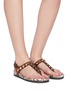 Figure View - Click To Enlarge - PEDRO GARCIA  - 'Athena' cone stud leather thong sandals