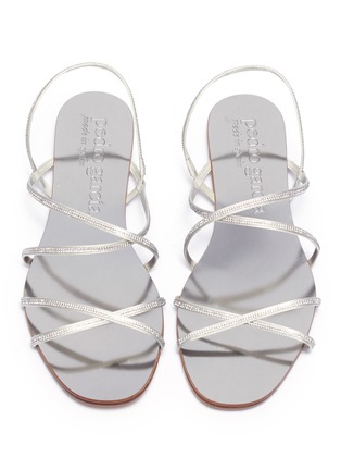 Detail View - Click To Enlarge - PEDRO GARCIA  - 'Esme' Swarovski crystal strappy satin sandals