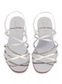 Detail View - Click To Enlarge - PEDRO GARCIA  - 'Esme' Swarovski crystal strappy satin sandals
