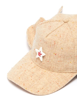 Detail View - Click To Enlarge - SMFK - Ceramic star tie herringbone tweed baseball cap