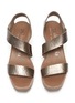 Detail View - Click To Enlarge - PEDRO GARCIA  - 'Fely' slant strap metallic leather platform sandals